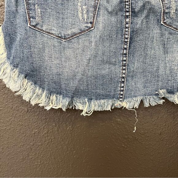 One Teaspoon 2020 Mini High Waist Denim Skirt in Superstar Blue size 22 - Picture 7 of 13